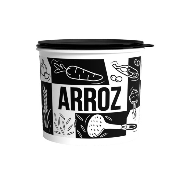 Pote de Arroz  Preto e Branco Pop Box 5kg