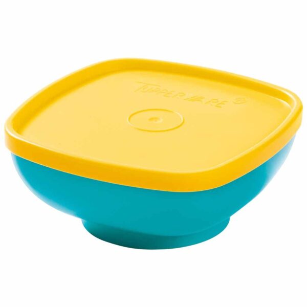 Tigela Hermética Infantil  300ml Azul e Amarelo Tropical
