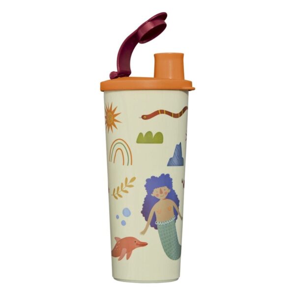Copo Infantil Com Bico Folclore  470ml Laranja