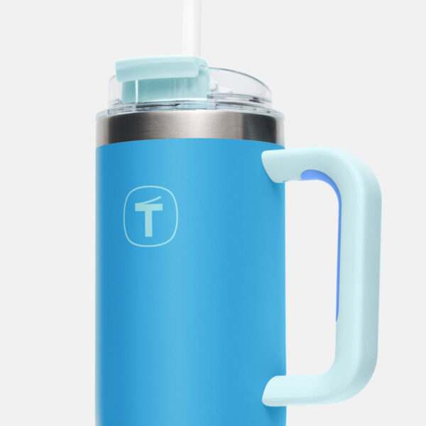 Copo Térmico Big T Com Canudo  Azul Claro 1,1L - Image 4