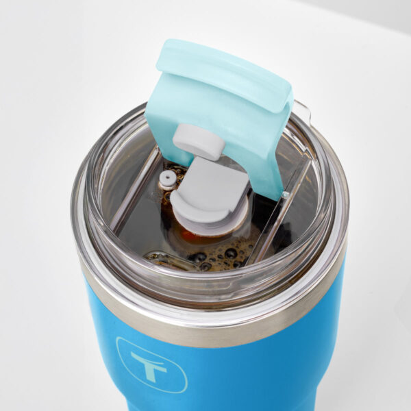 Copo Térmico Big T Com Canudo  Azul Claro 630ml - Image 4