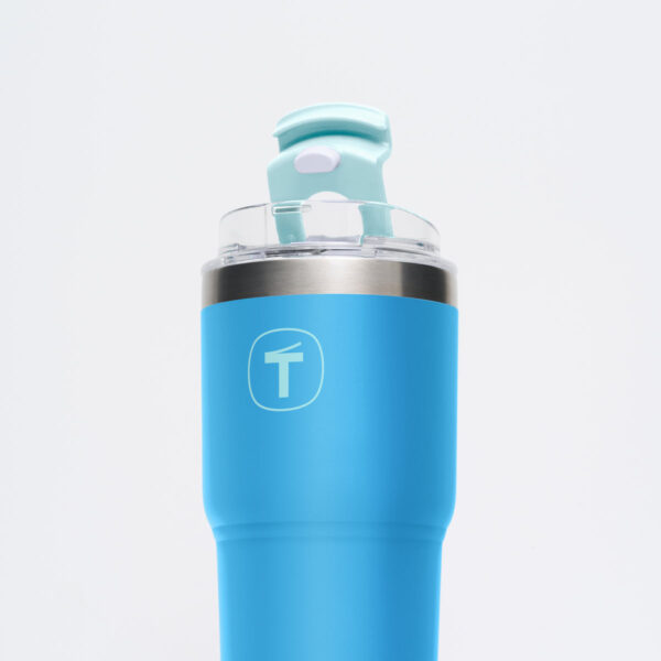 Copo Térmico Big T Com Canudo  Azul Claro 630ml - Image 3
