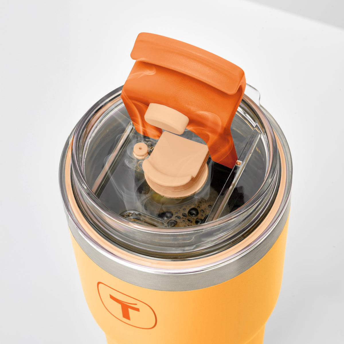 Copo Térmico Big T Com Canudo Amarelo com Laranja 630ml - Image 4