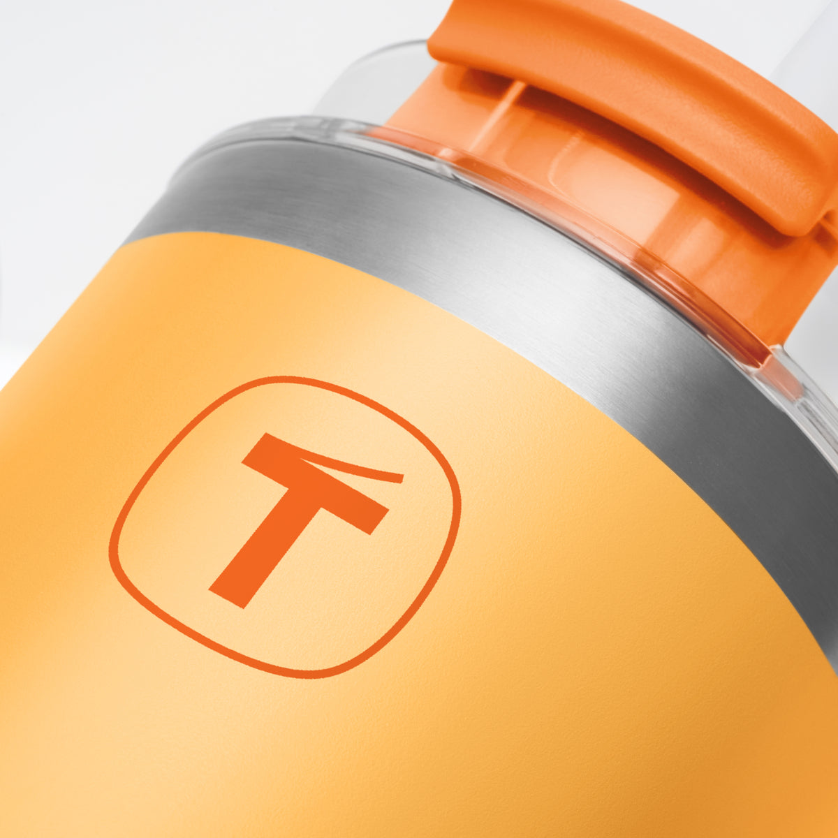 Copo Térmico Big T Com Canudo Amarelo com Laranja 630ml - Image 5