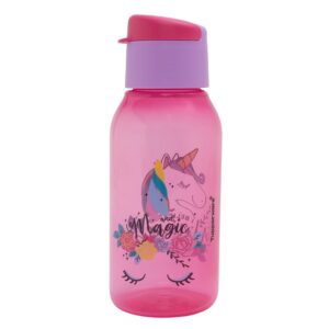 Garrafa de Água Eco Tupper  350ml Rosa Unicórnio