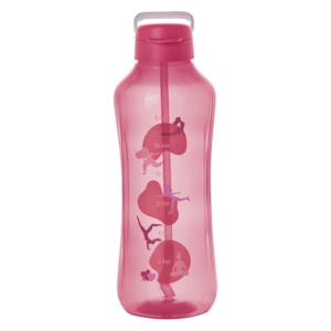 Garrafa de Água  Aquavibe com Canudo Flexível 2L Rosa