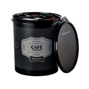 Pote Tupper Caixa Café E Filtro  Essences Preto 500g e 30 Filtros