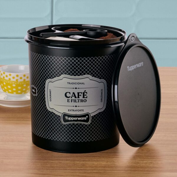 Pote Tupper Caixa Café E Filtro  Essences Preto 500g e 30 Filtros - Image 2