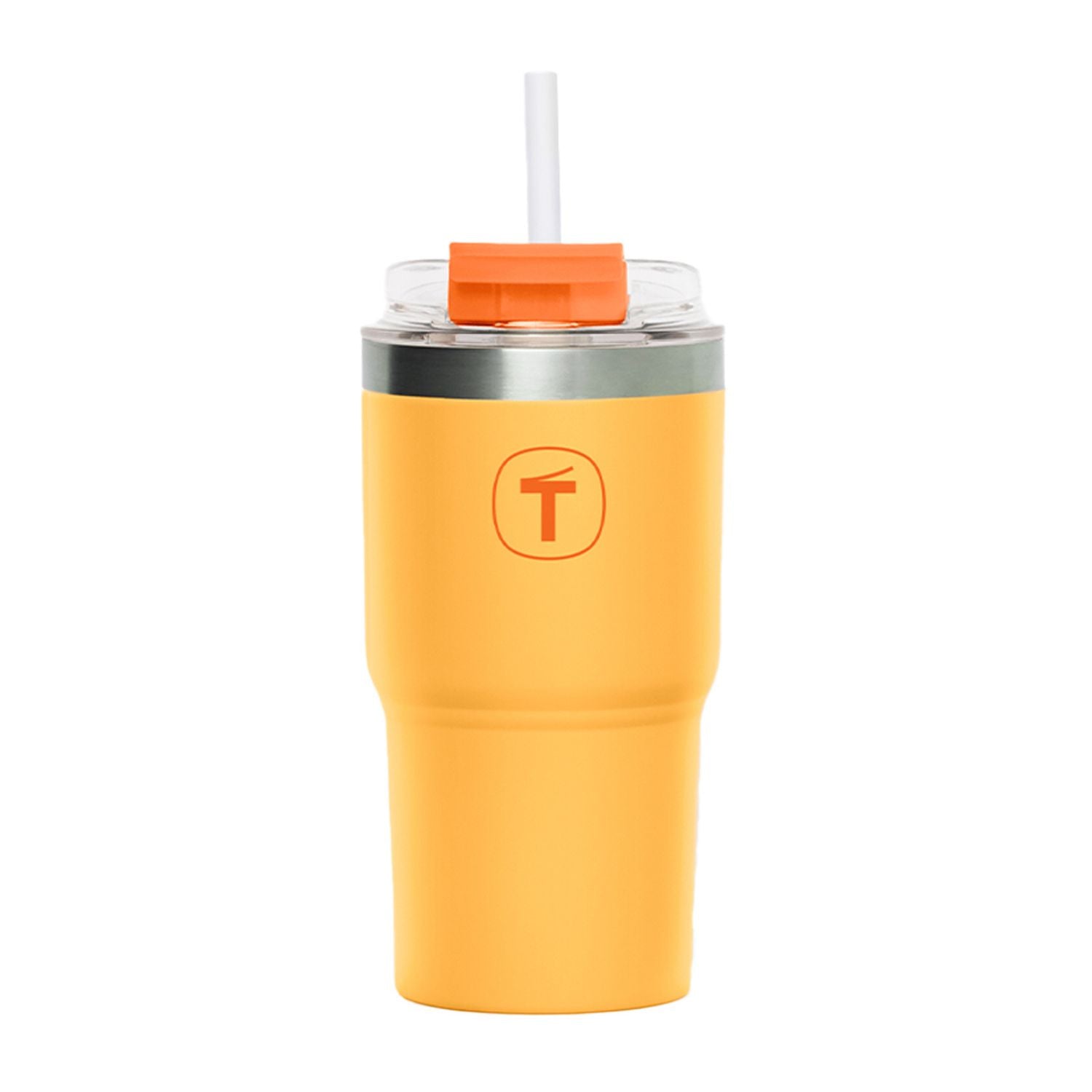 Copo Térmico Big T Com Canudo Amarelo com Laranja 630ml