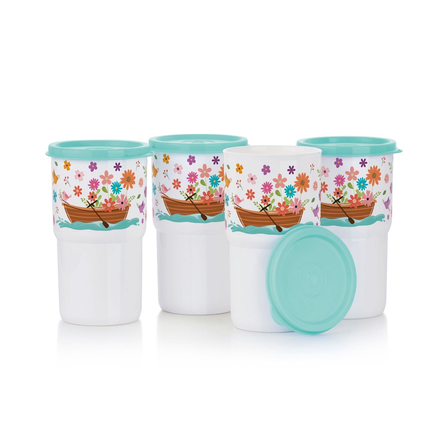 Copo Colors Mar De Flores 350ml Branco - Image 2