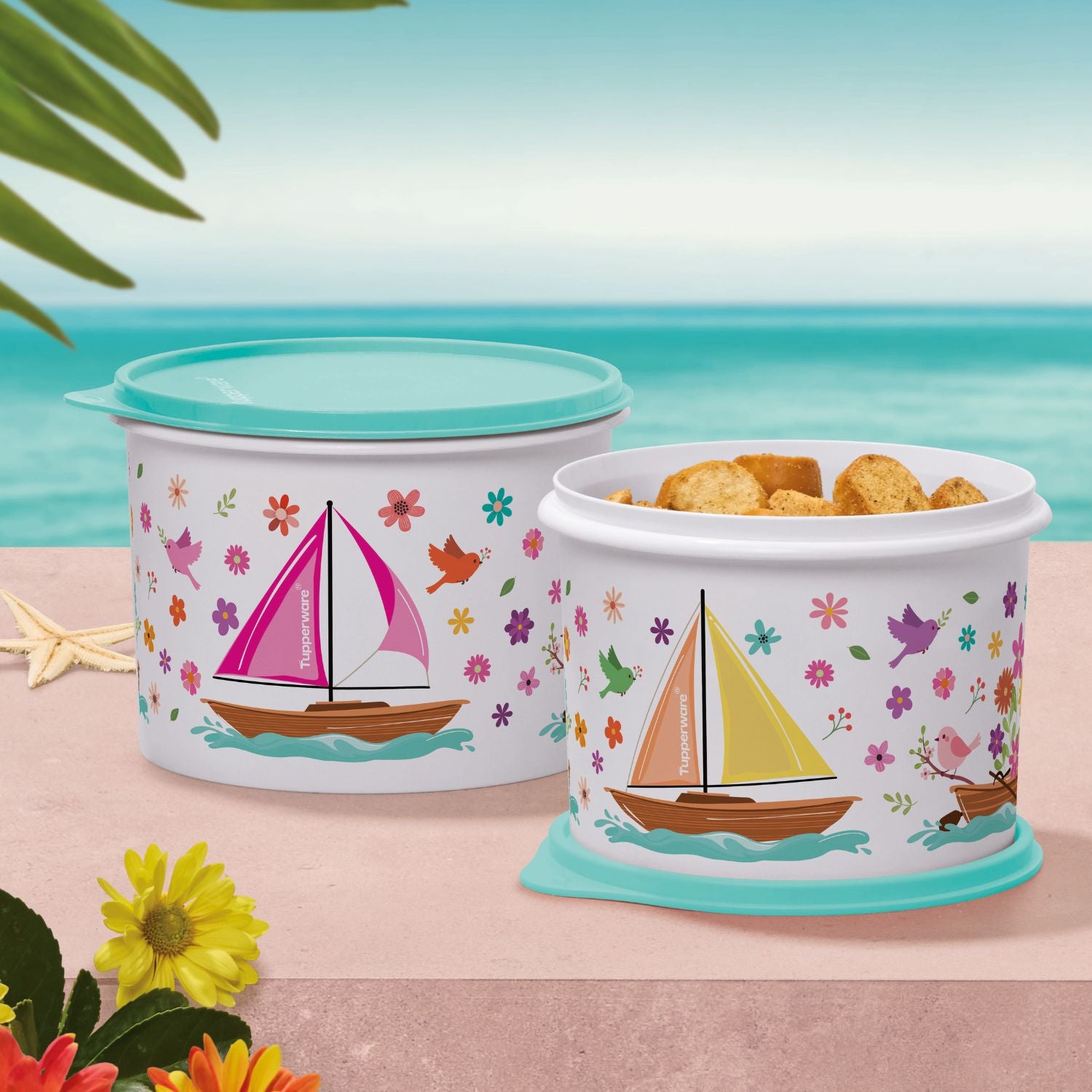 Tupper Caixa Mar De Flores 2,4L Branco - Image 2