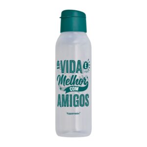 Garrafa de Água  Eco Tupper Plus Viva As Amizades  750ml Verde