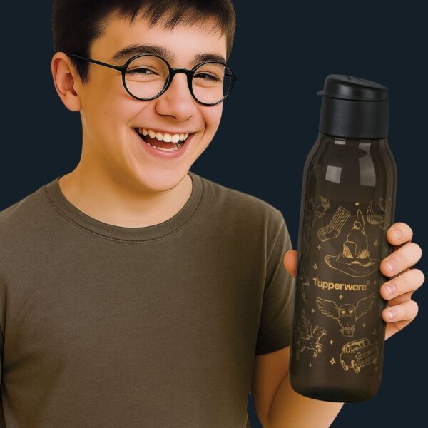 Garrafa de Água  Eco Tupper Redonda Plus Harry Potter Hogwarts 750ml Preto - Image 2